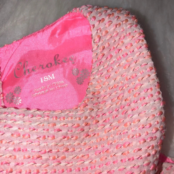 Cherokee Little Girls 18 Months Pretty Pink Tweed Style Dress - Picture 2 of 5